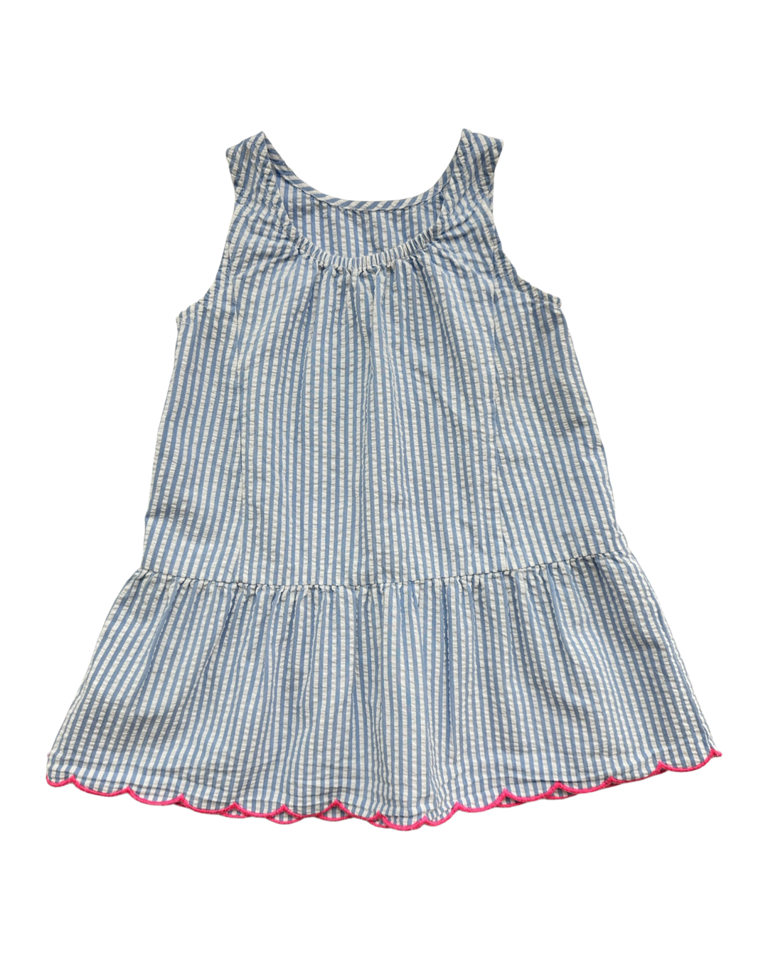 2T Toddler Girl Crewcuts Blue Stripe Seersucker Dress