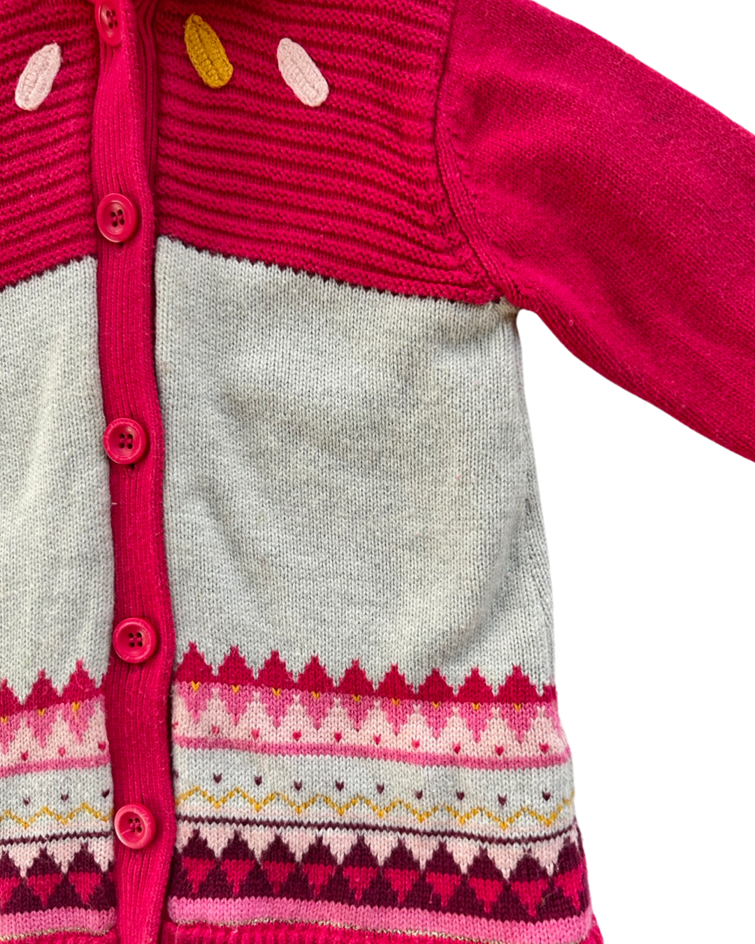 2T Toddler Girl Catamini Fleece Lined Knit Sweater Cardigan Jacket