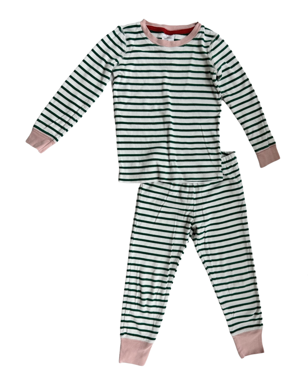 4T Toddler Girl Mini Boden Green Striped Long Sleeve PJs