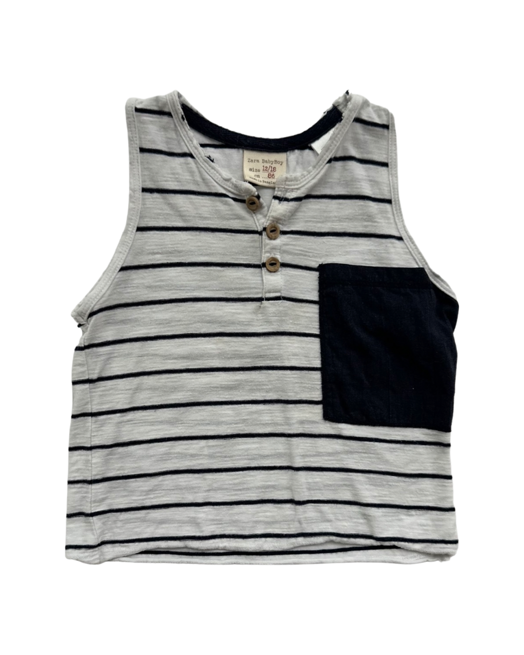 12M-18M Baby Boy Navy Striped Zara Tank Top