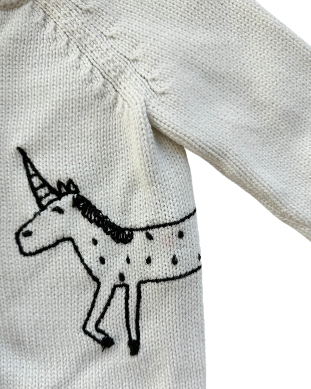 12M-18M Baby Girl Hanna Andersson White Unicorn Cardigan sweaters