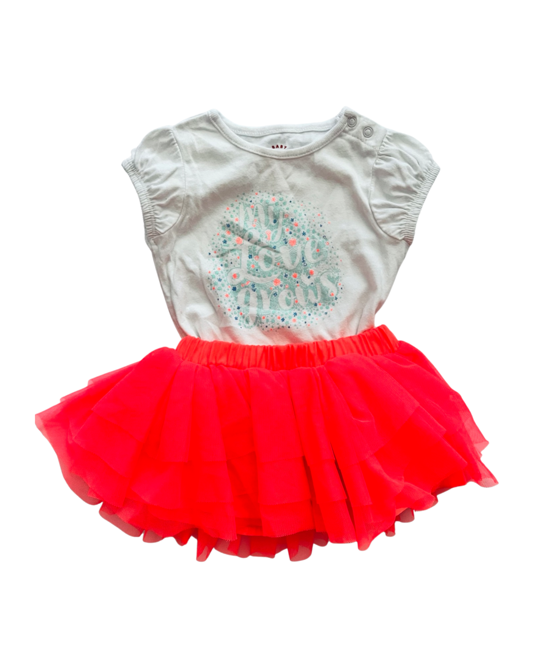 3-6M Baby Girl Cat & Jack 2PC Set Onesie + Tutu Skirt
