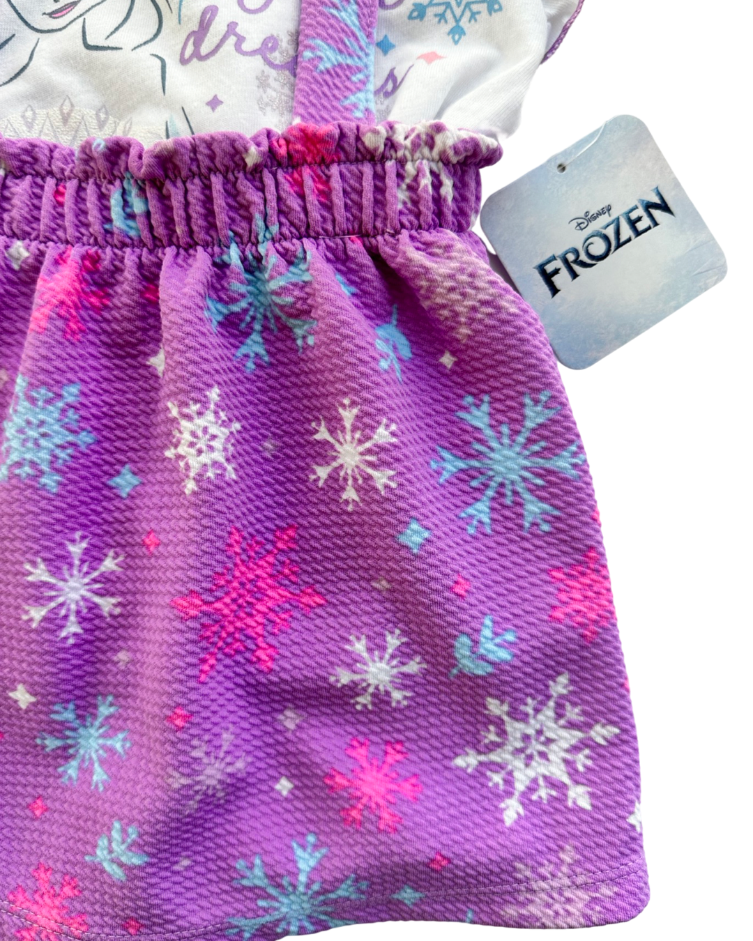 2T Toddler Girl Disney Frozen Elsa Purple Jumper Skirt with White Top