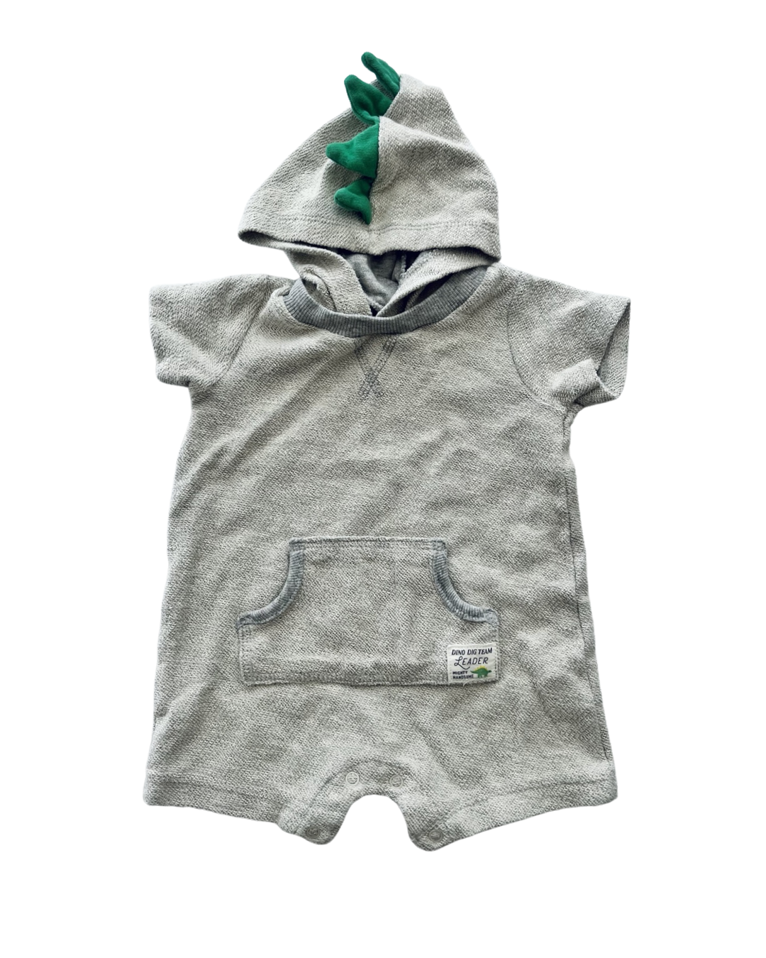 12M Baby Boy Carters Gray Dino Hoodie Romper