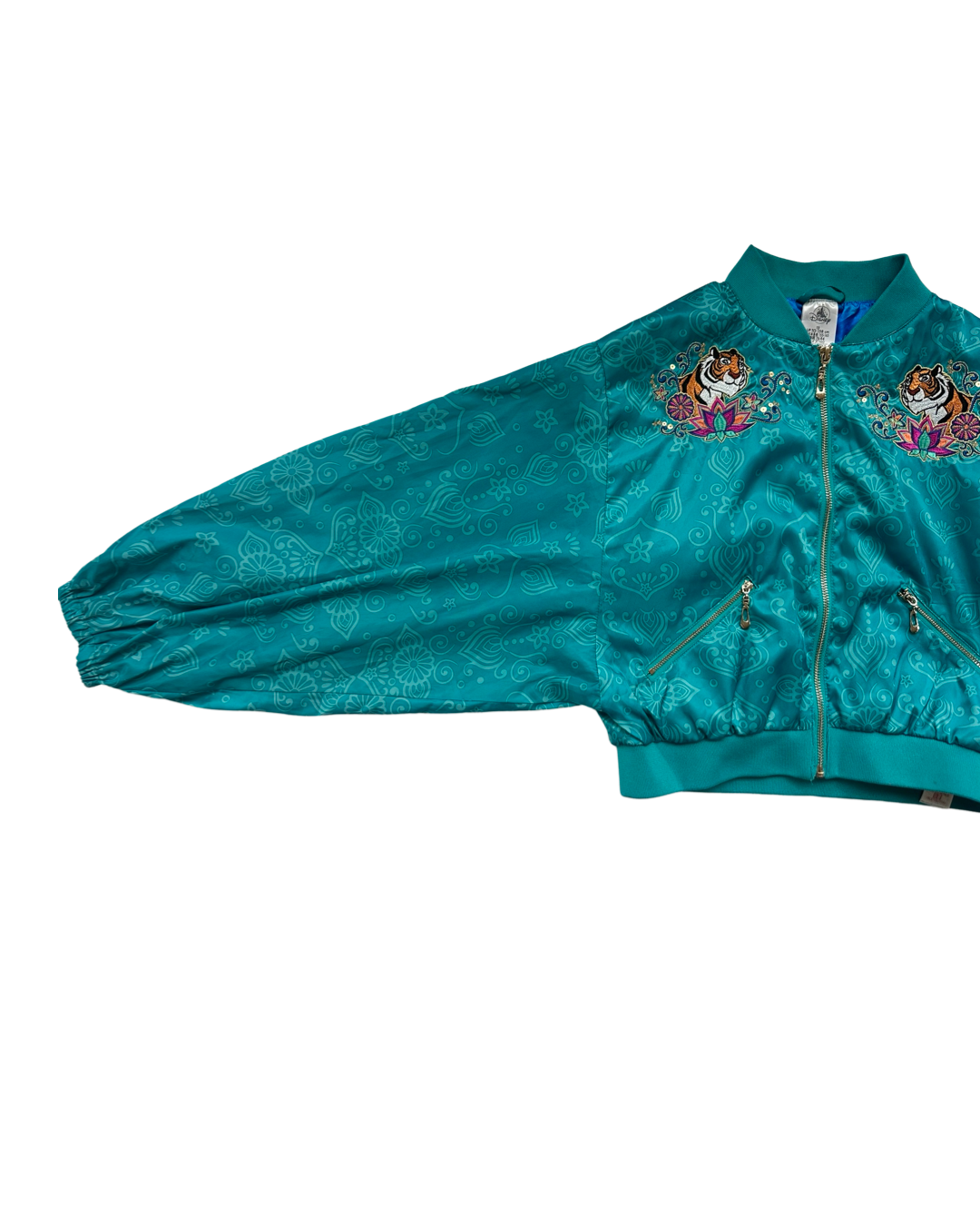 Girls Size 13Y Disney Aladdin / Princess Jasmine Arabian Nights Teal Bomber Jacket