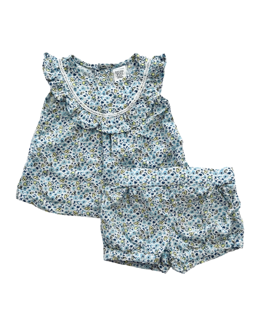 6M Baby Girl Carters Blue Floral 2PC Outfit