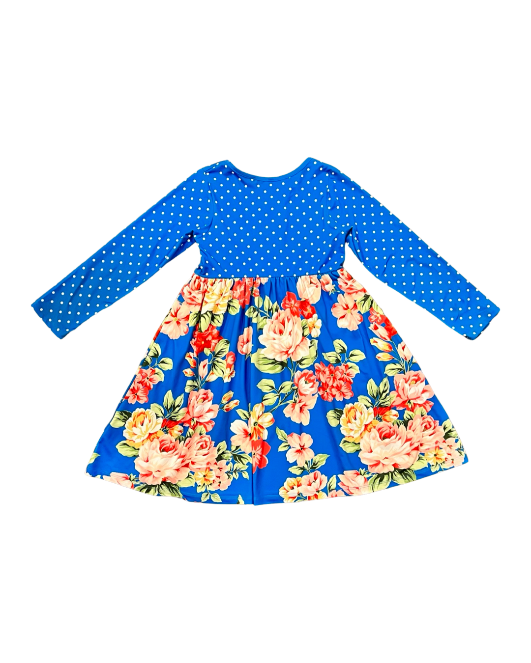Girls size 8Y Millie Loves Lily Blue Polka Dot Floral Dress
