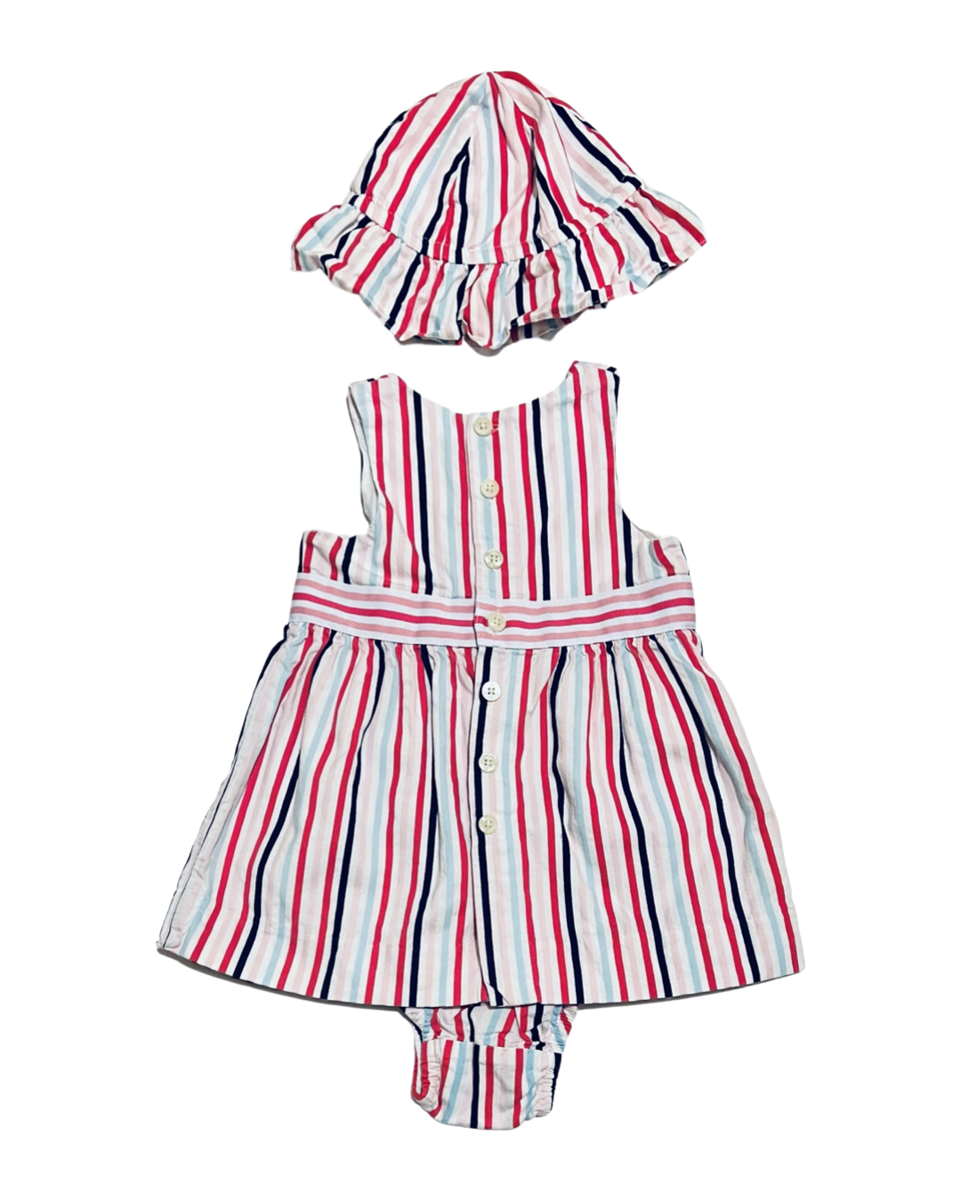 3-6M Baby Girl Baby Gap Pink Striped 3Pc Dress Set