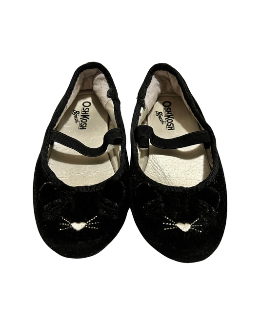 9C Toddler Girl Black Cat Slip On Old Navy Flats