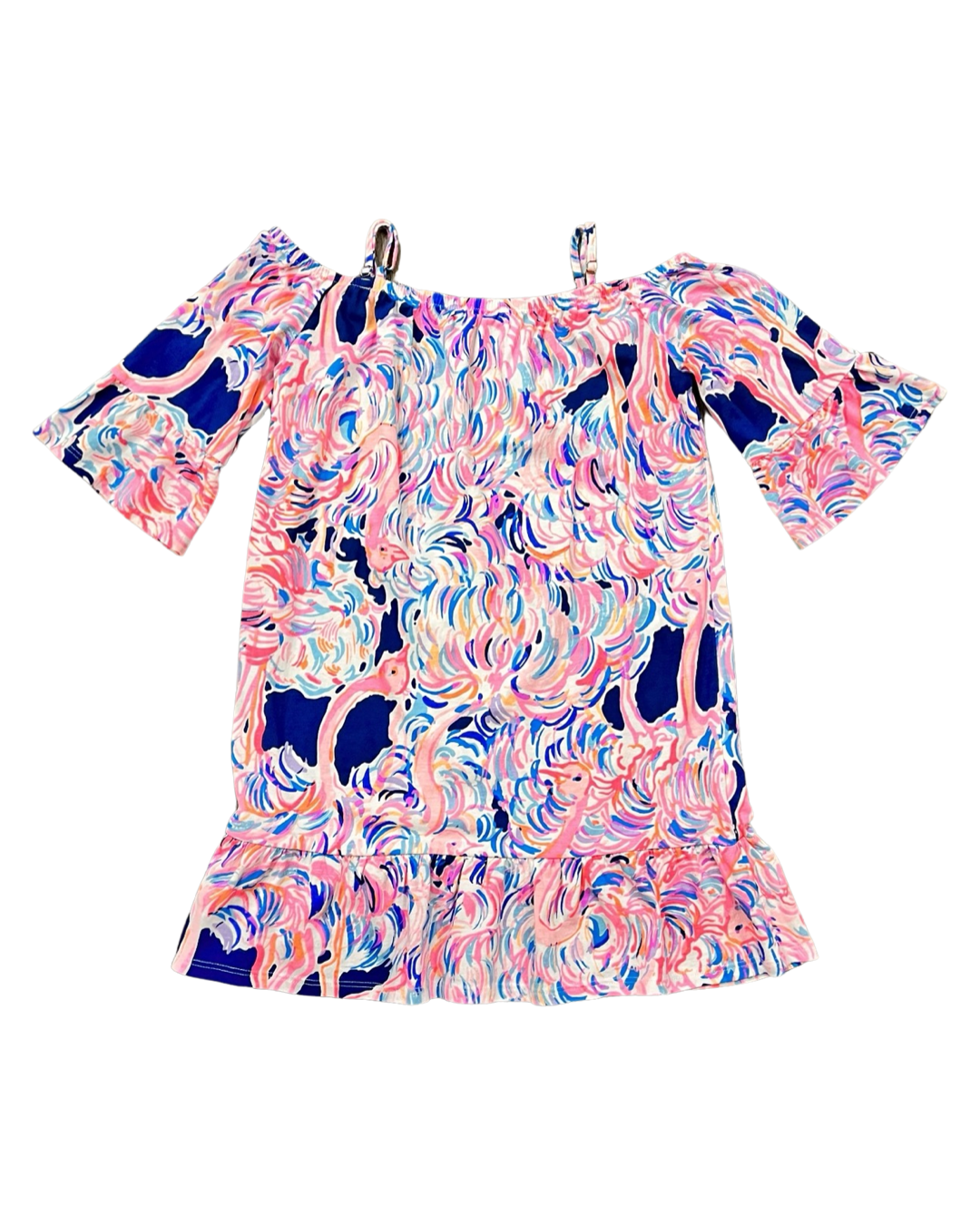 Toddler Girl size 6/7 Lilly Pulitzer Ostrich Dress Pink / Navy