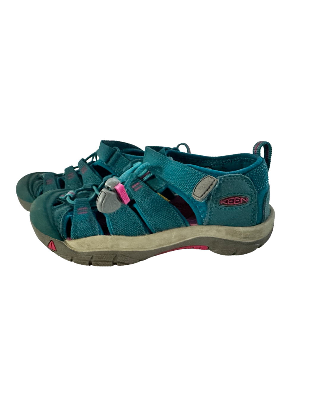 Youth Girls Size 1 Teal / Pink Keens