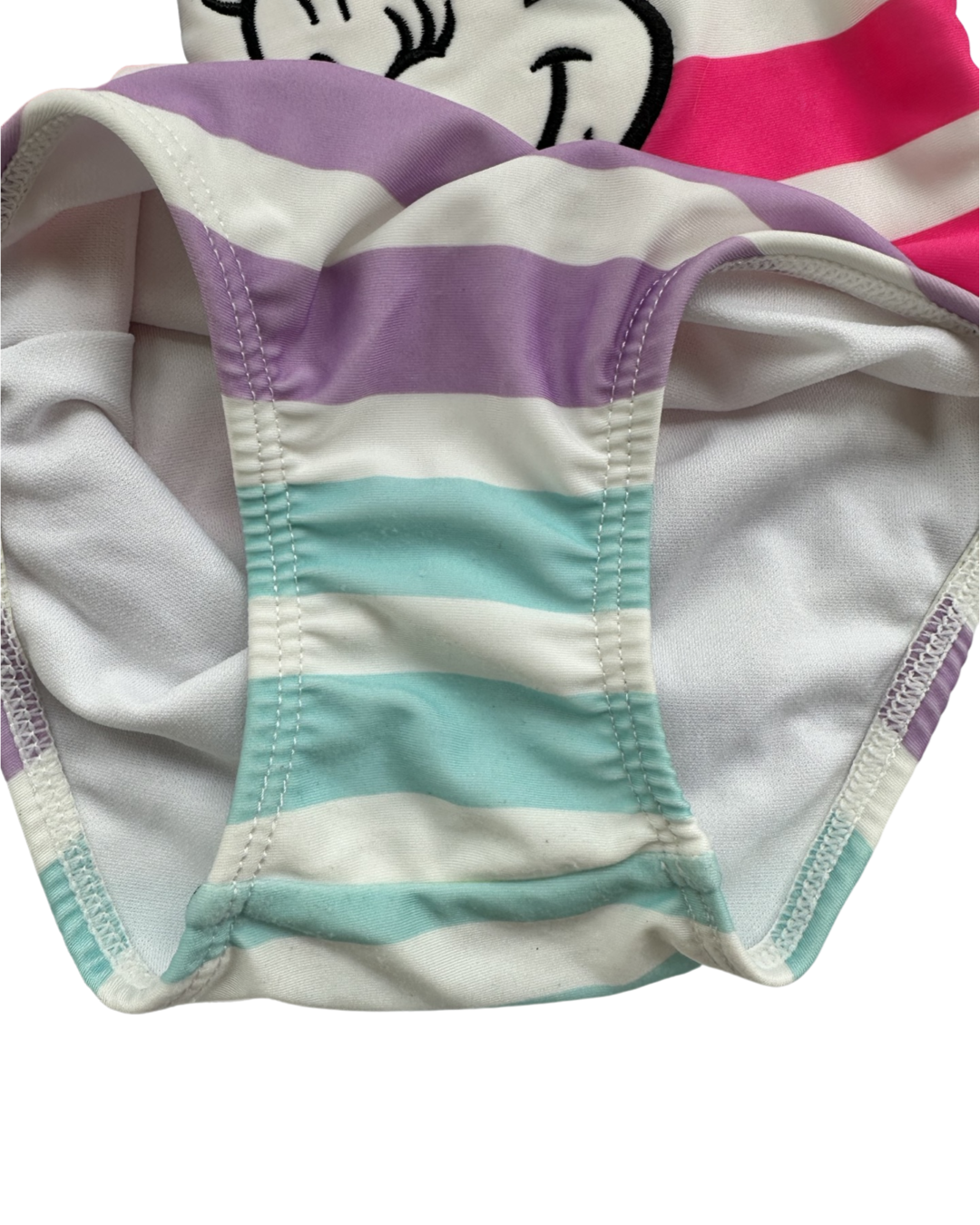 2T Toddler Girl Disney Minnie Mouse Striped Swim Suit