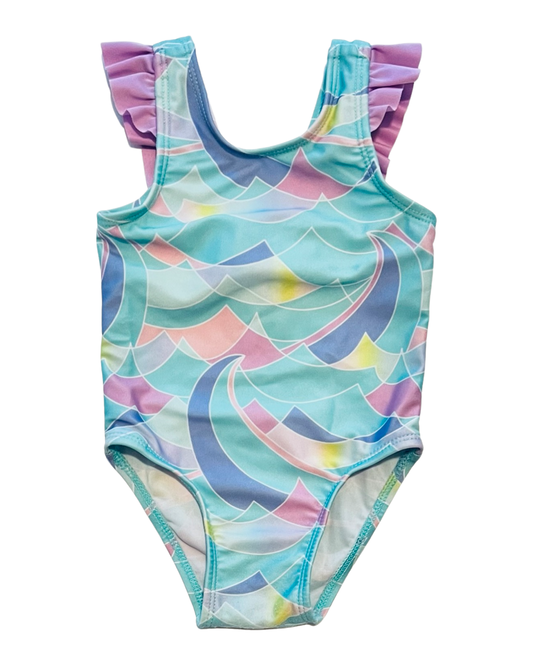 9M Baby Girl Cat & Jack Mermaid Waves One Piece Swim Suit