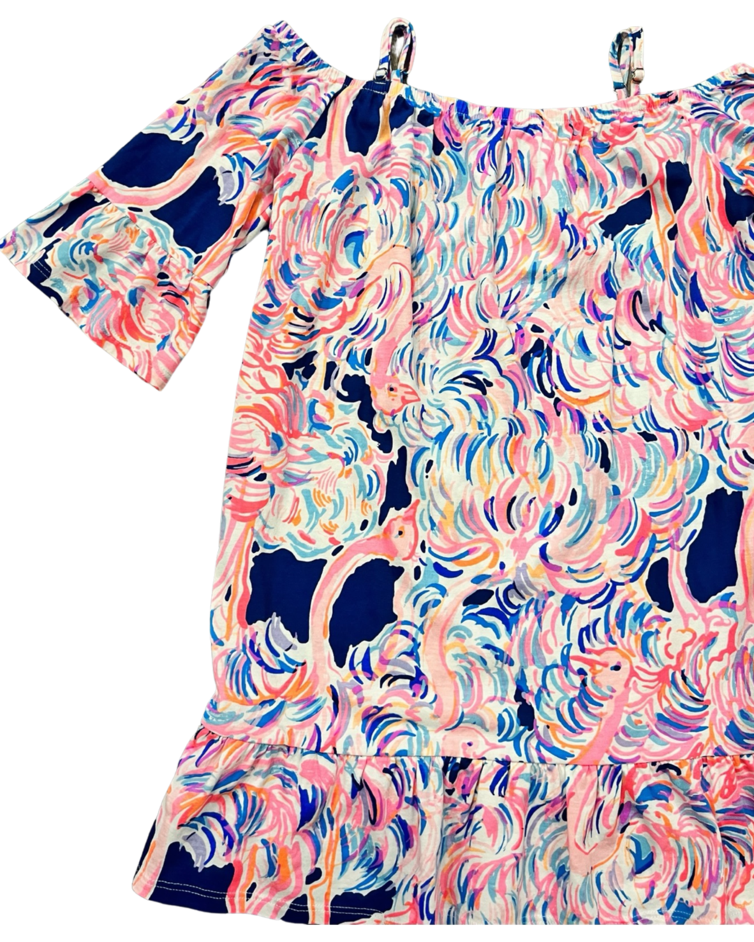 Toddler Girl size 6/7 Lilly Pulitzer Ostrich Dress Pink / Navy