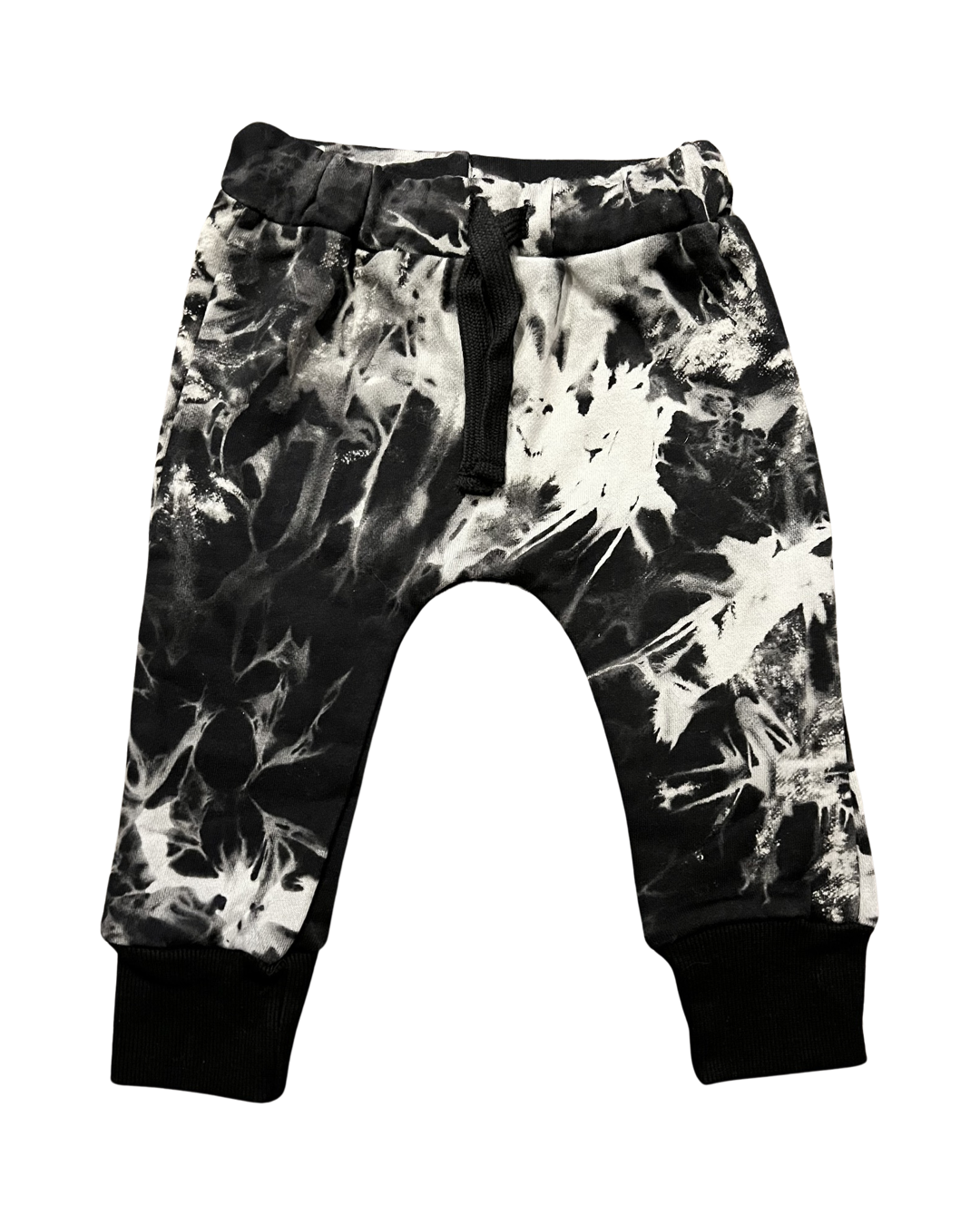 12M-18M Baby Boy Olive + Scout Black Marbled Jogger Set