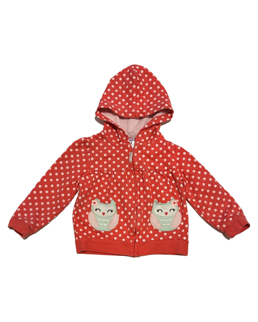 24M Baby Girl Carters Owl Zip Up Hoodie Top