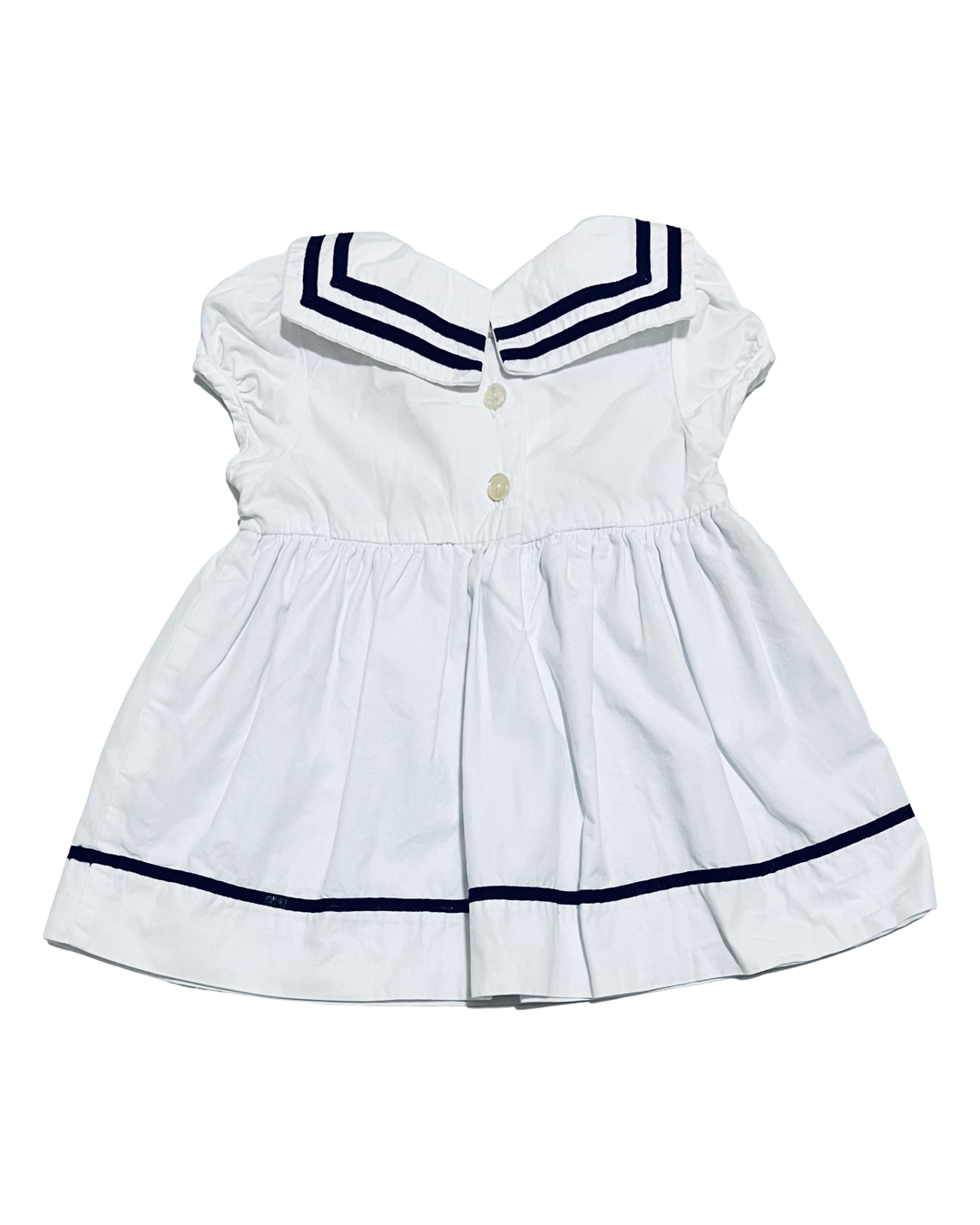 3-6M Baby Girl Specialty Baby White / Navy Sailor Dress