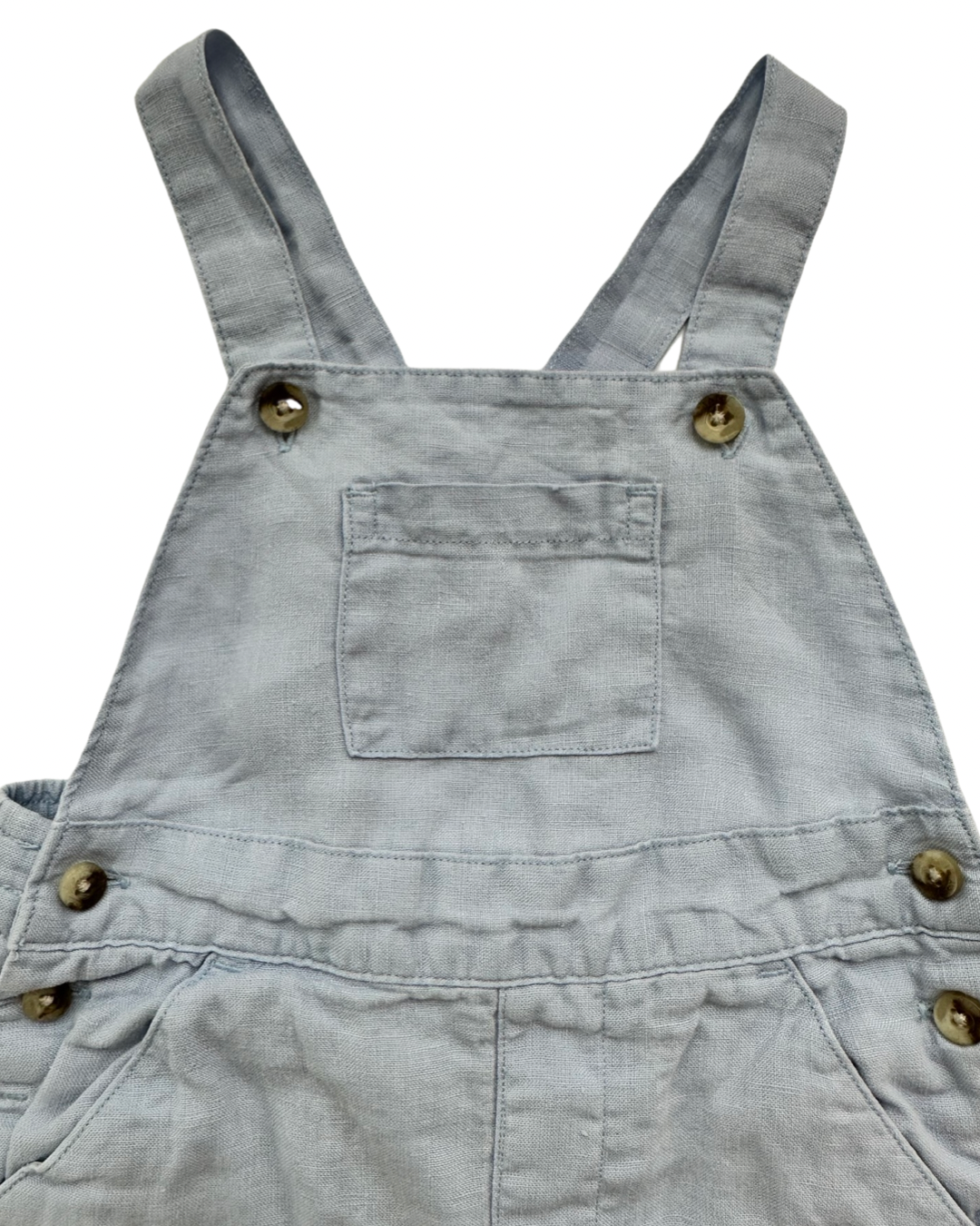 6M-12M Baby Boy Janie & Jack Light Blue Linen Romper