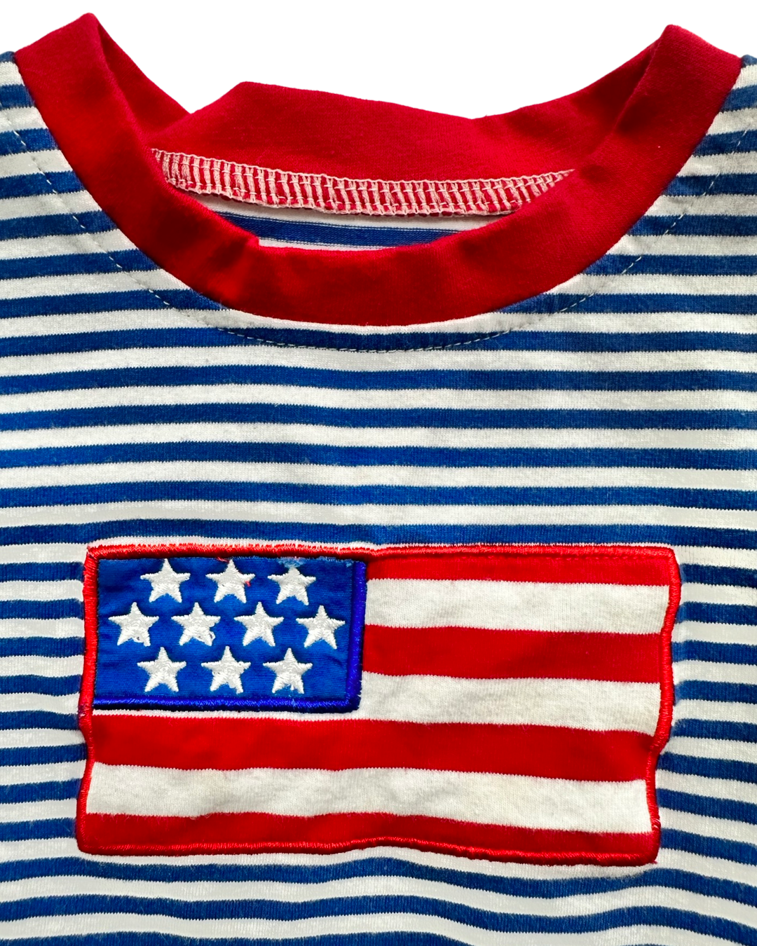 12M-18M XS Baby Boy Embroidered American Flag Shirt Top