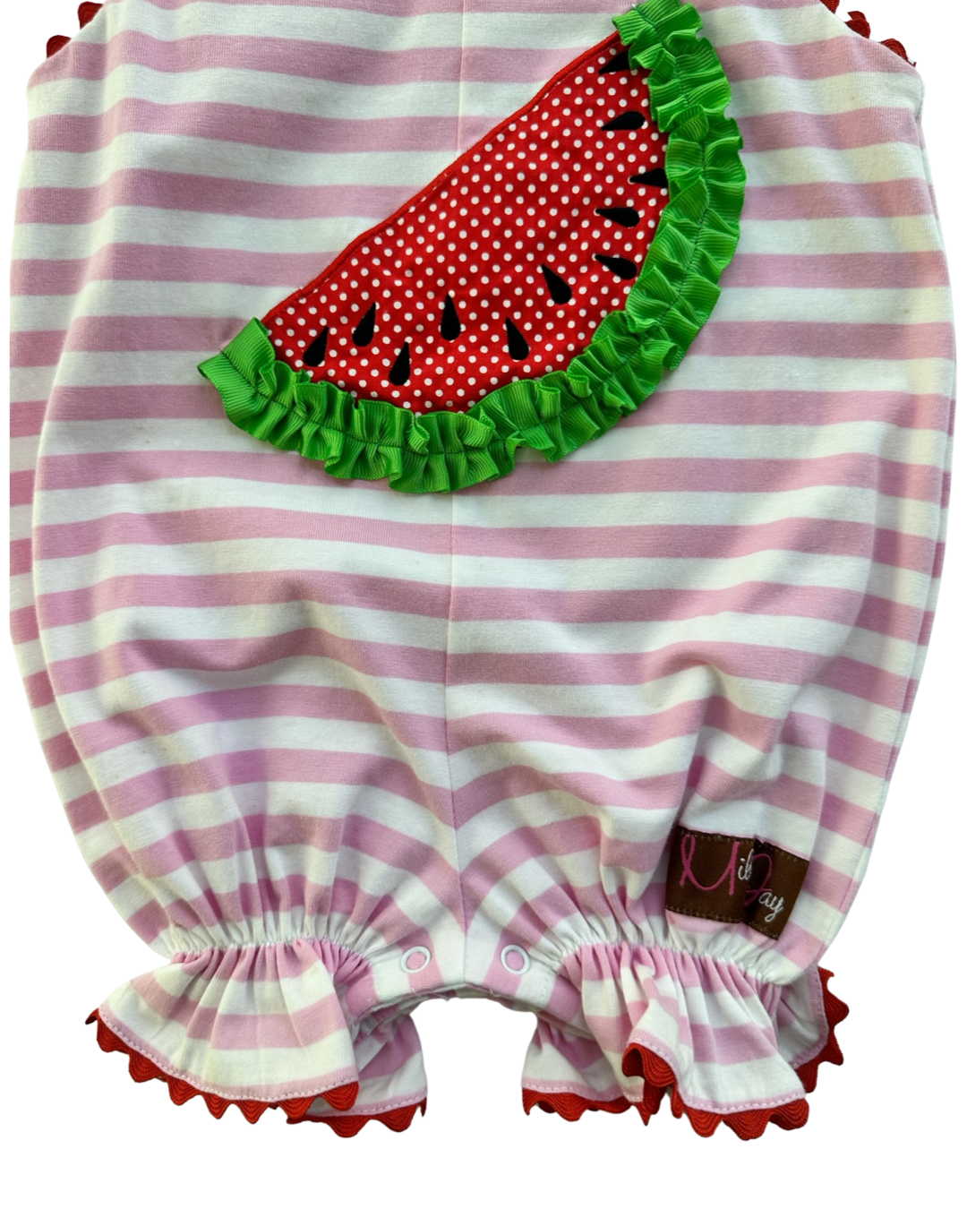 3M Baby Girl Millie Jay Pink Striped Watermelon Striped Bubble