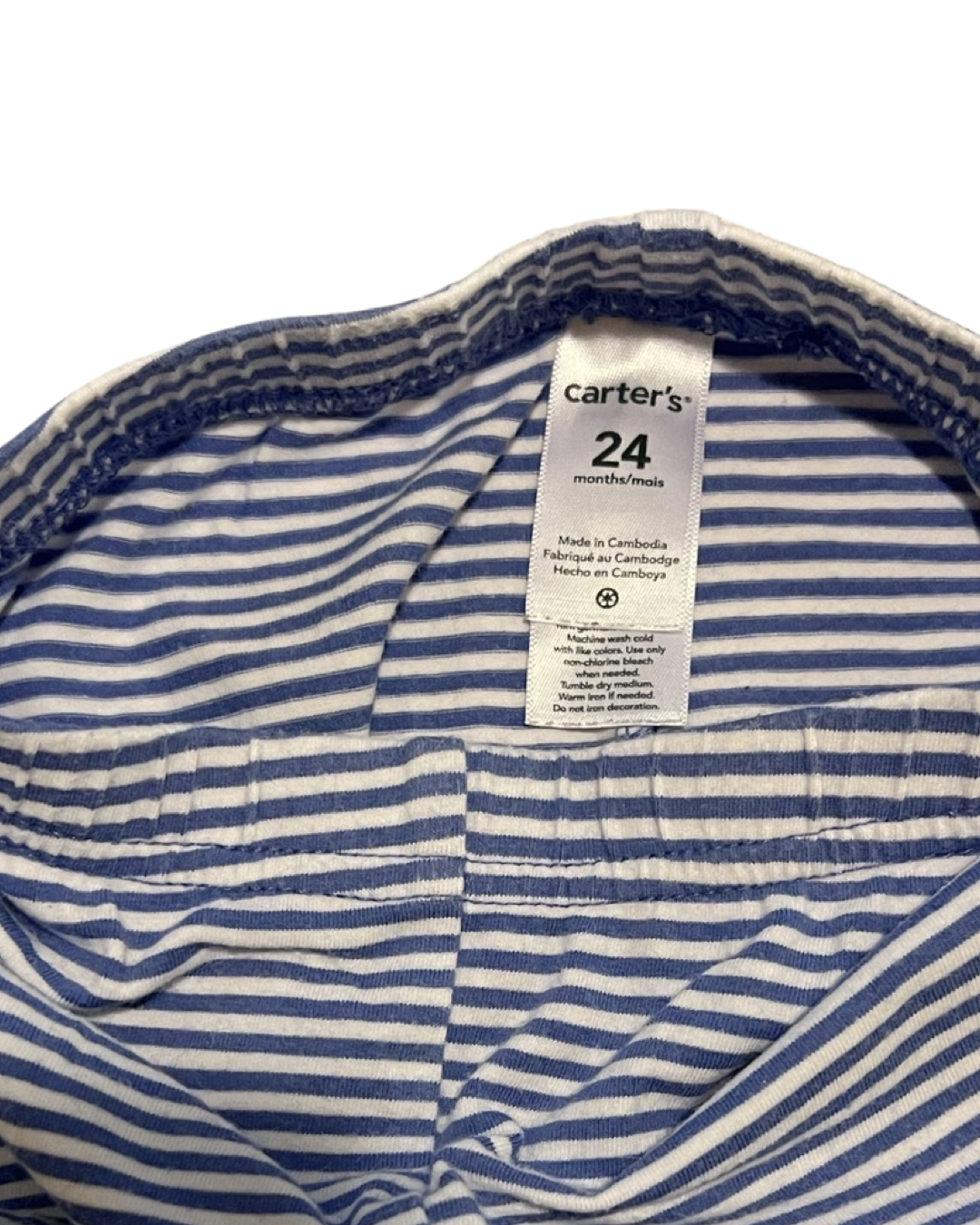 24M Baby Girl Blue & White Striped Carters Leggings
