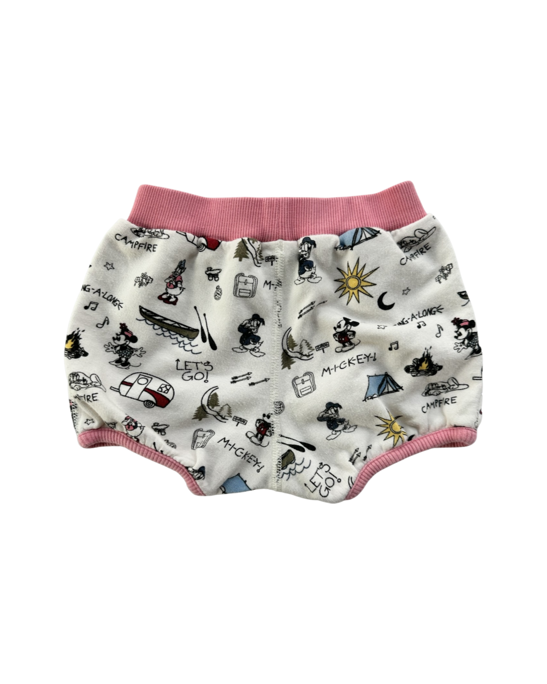 2T Toddler Girl Hanna Andersson Disney Mickey & Minnie Mouse Camping Bubble Shorts