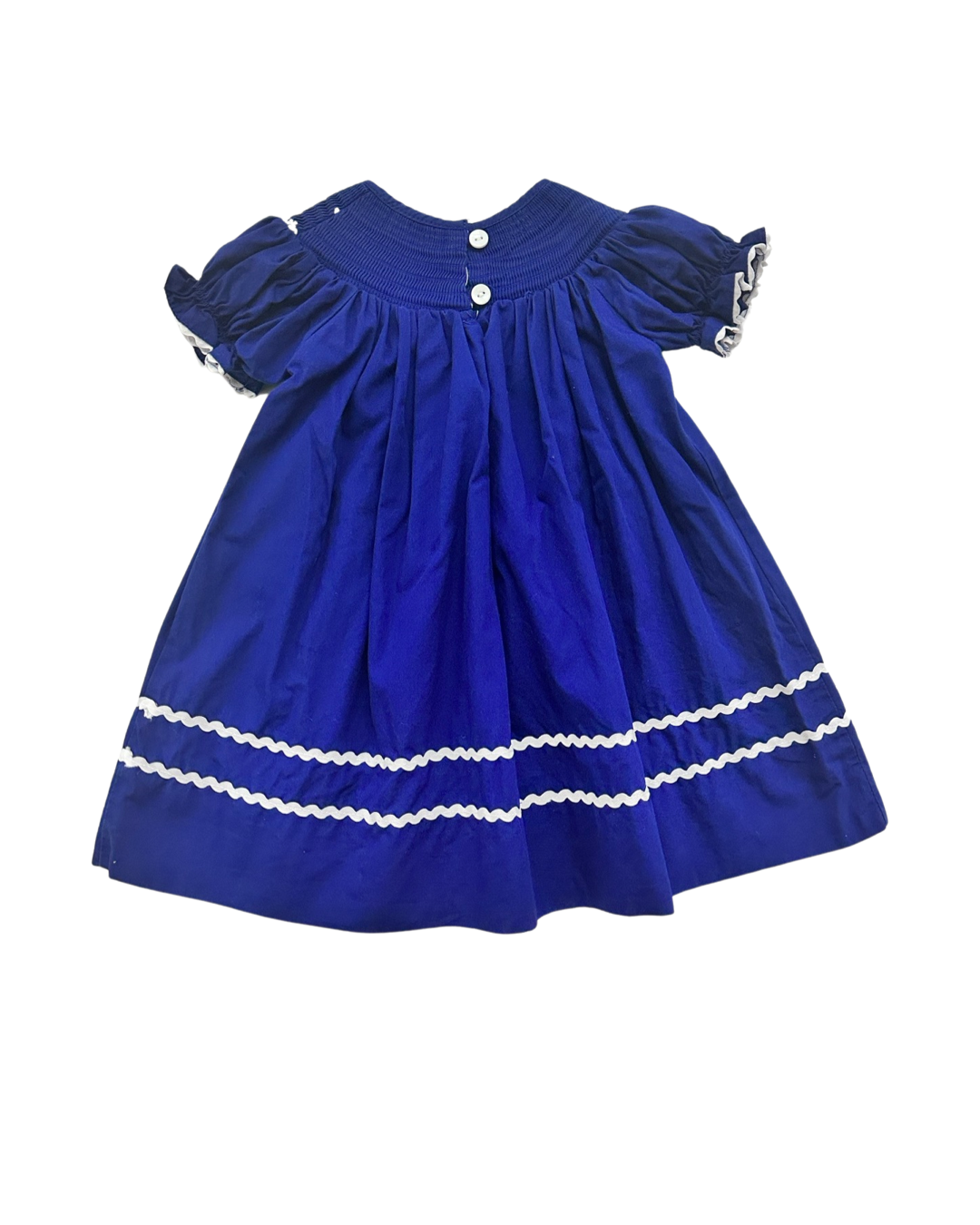 3-6M Baby Girl Lil Cactus Blue Smocked Nativity Christmas Dress