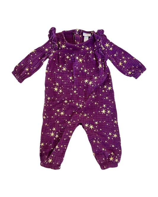 6-9M Baby Girl Cat & Jack Purple Star Romper
