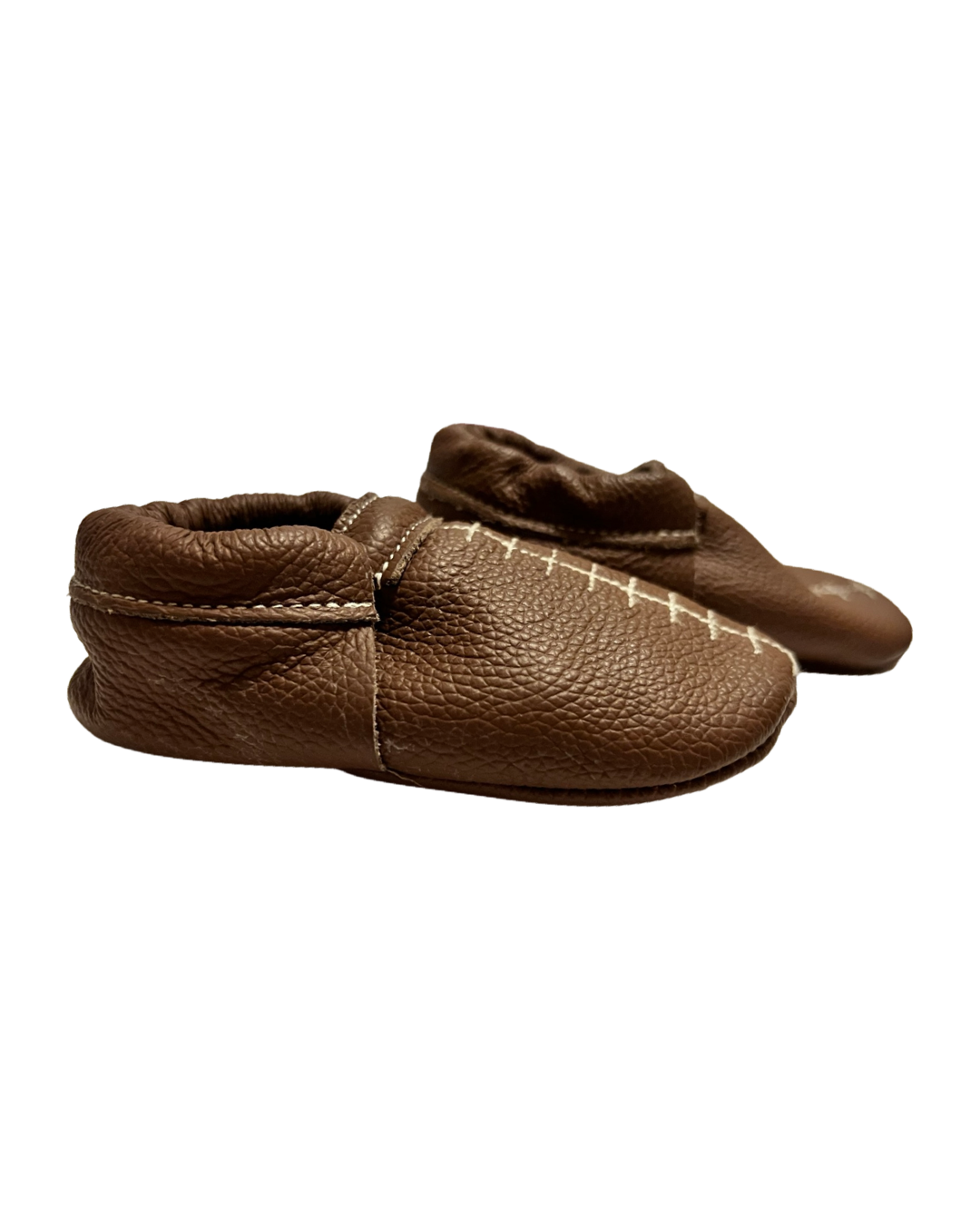 8C Toddler Boy Brown Leather Football Moccasins BirdRock Baby