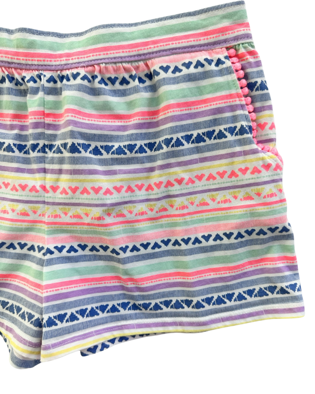 Girls Size 10/12 OshKosh B’Gosh Striped Heart Cotton Shorts w/ Pockets