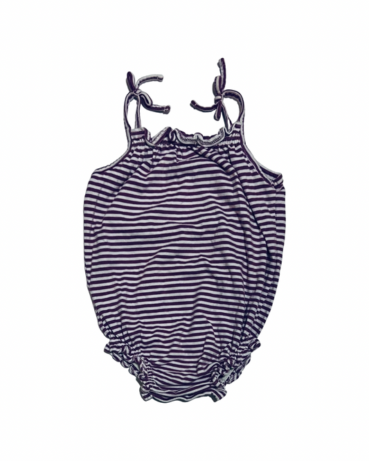 0-3M Baby Girl Baby Gap Purple Striped Tank Bubble Romper