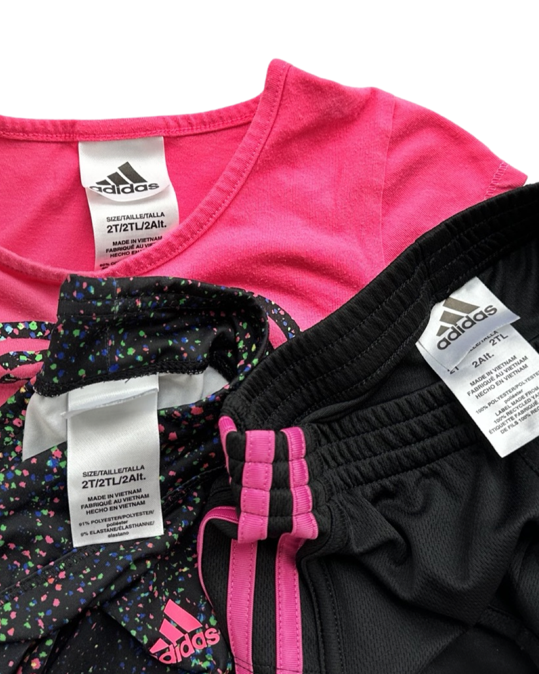 2T Toddler Girl Adidas Athletic Set Shorts Top Leggings