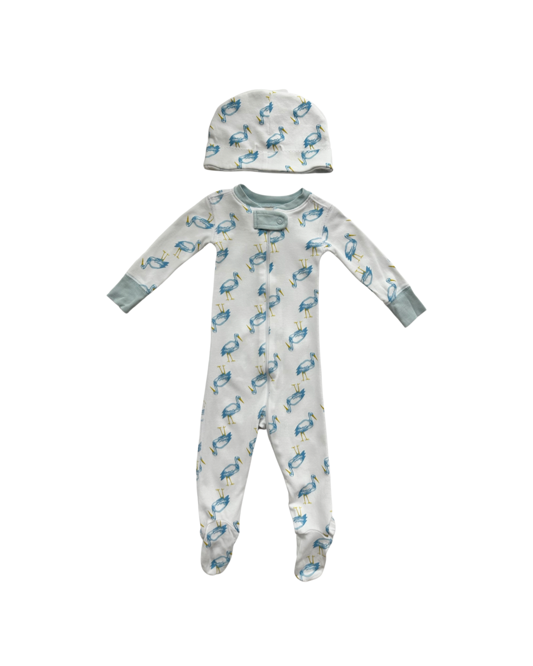 3-6M Baby Boy TBBC Beaufort Bonnet Company Blue Herron Sleeper PJs