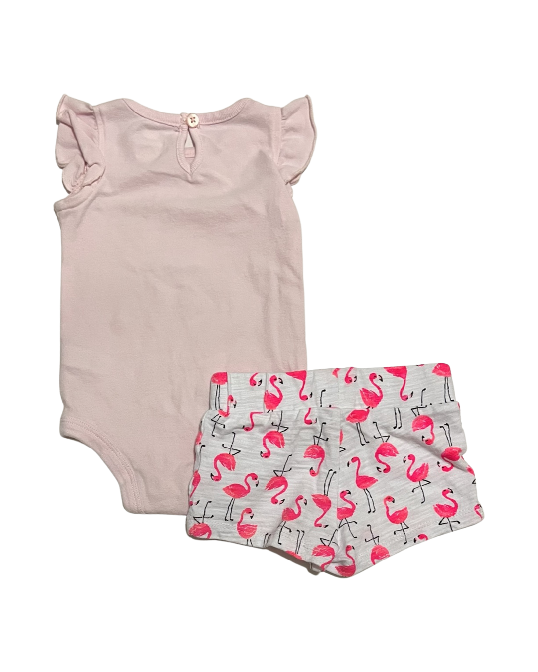 0-3M Baby Girl Koala Kids Pink Flamingo Shorts and Onesie Set