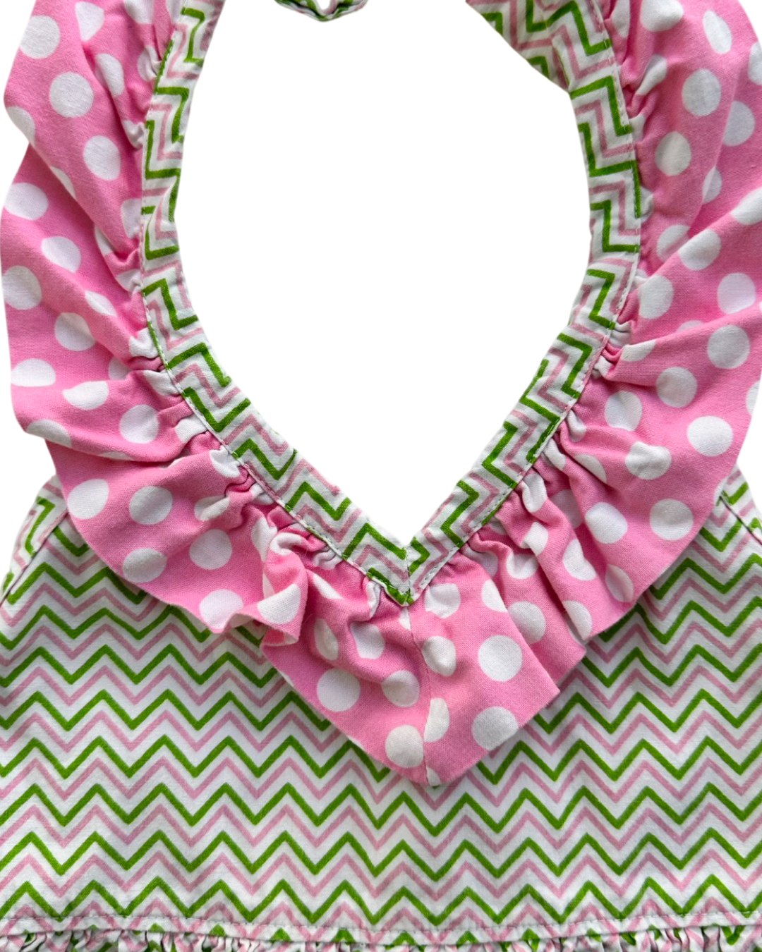 3T Toddler / 4T Toddler Girl Pink & Green Chevron Halter Top Dress