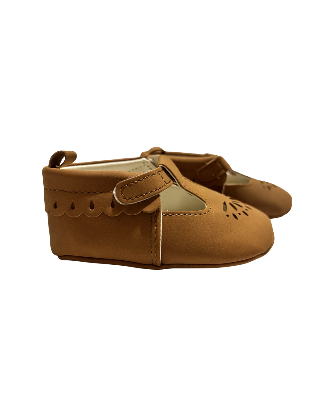 9M-12M Baby Girl Soft Sole Brown T-Strap Shoes