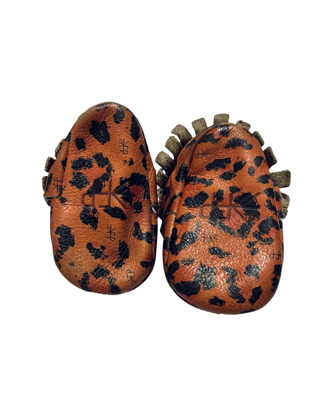 1C Baby Girl Leather Leopard Print Freshly Picked Moccasins Shoes