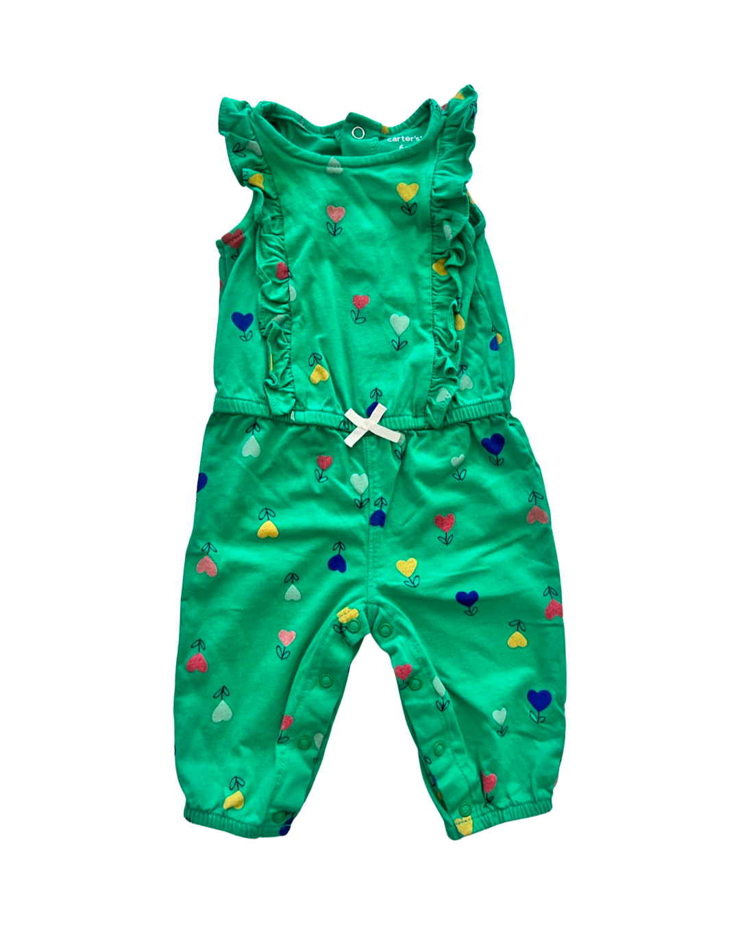 6M Baby Girl Green Carters Heart Romper