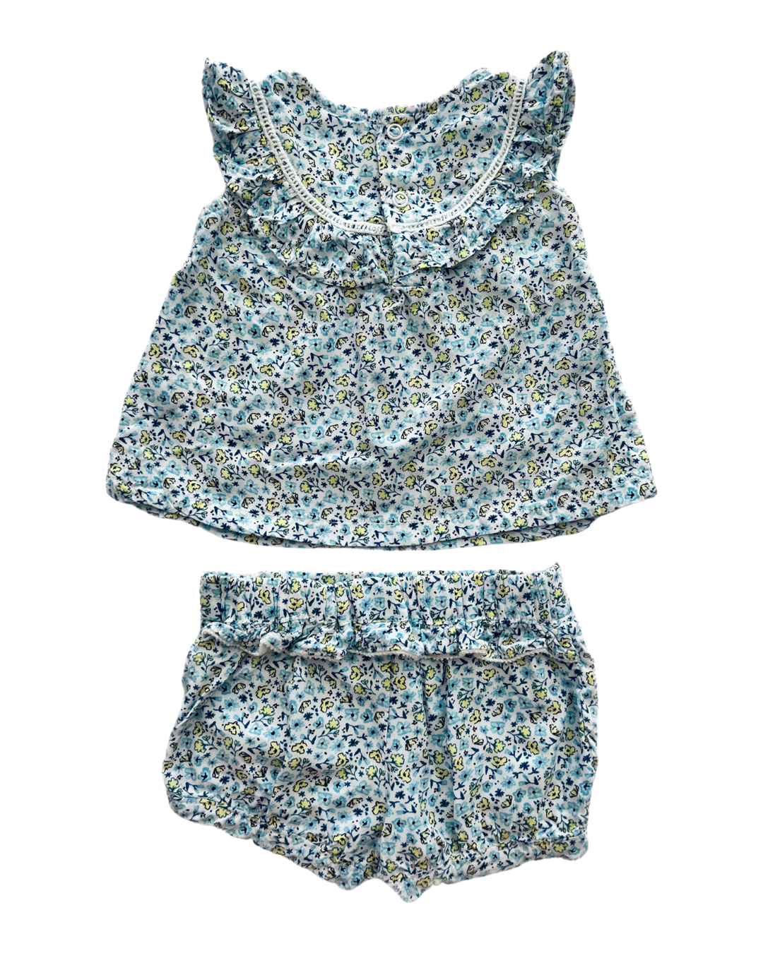 6M Baby Girl Carters Blue Floral 2PC Outfit