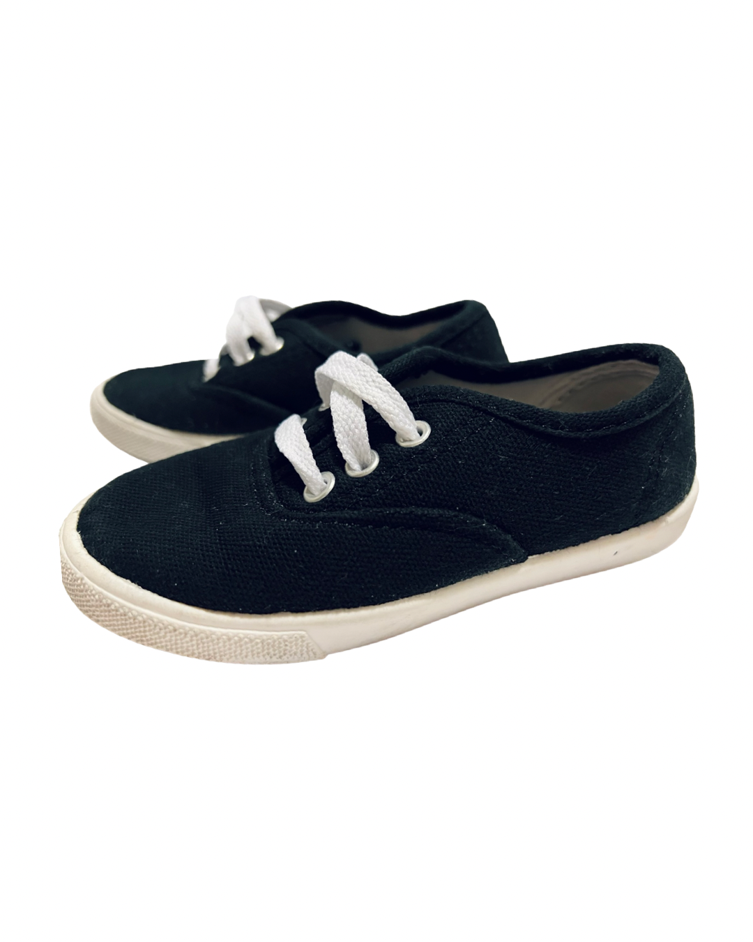 9C Toddler Girl Black Canvas WonderNation Shoes