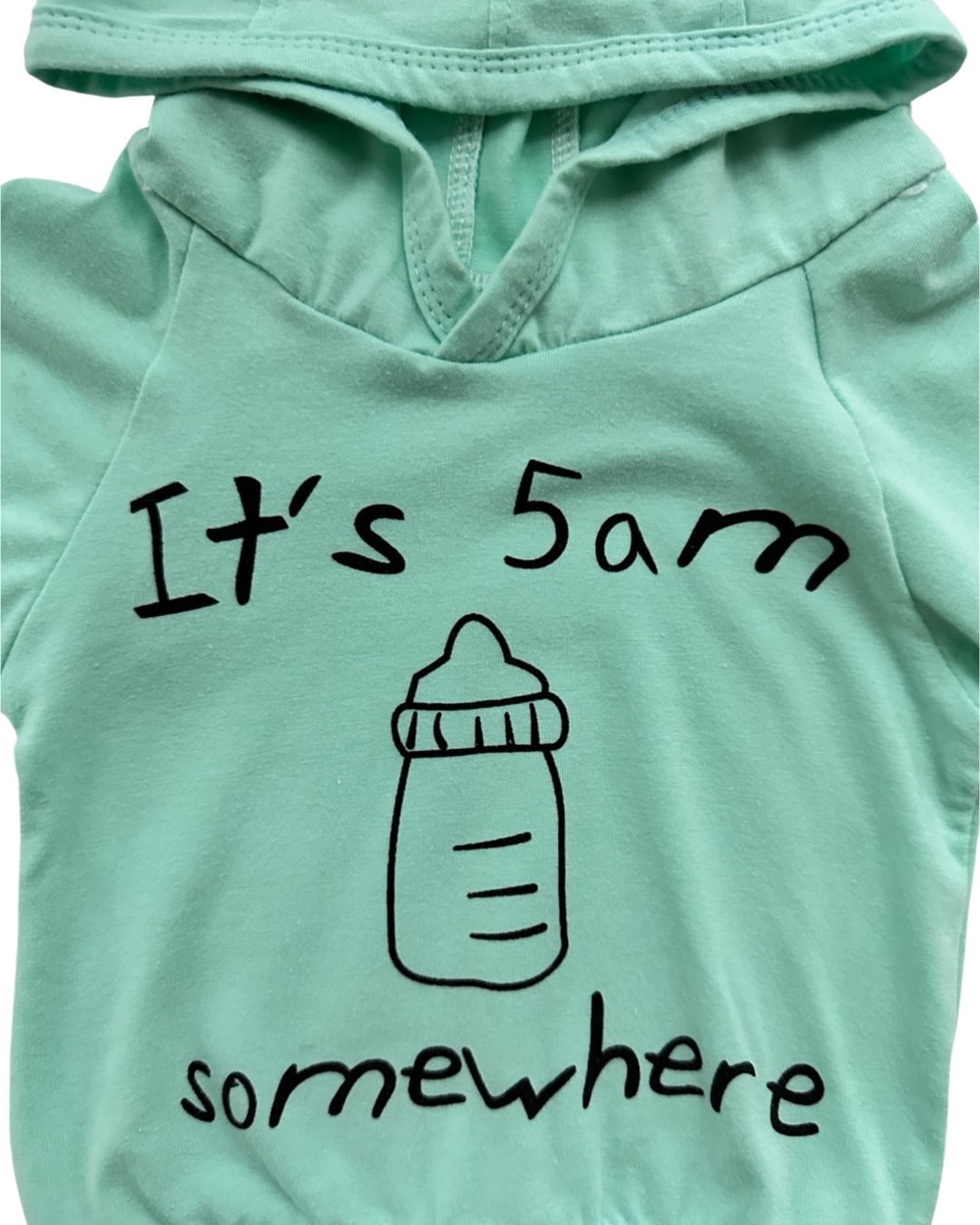 0-6M Baby Boy / Girl Aqua It’s 5am Somewhere Hoodie