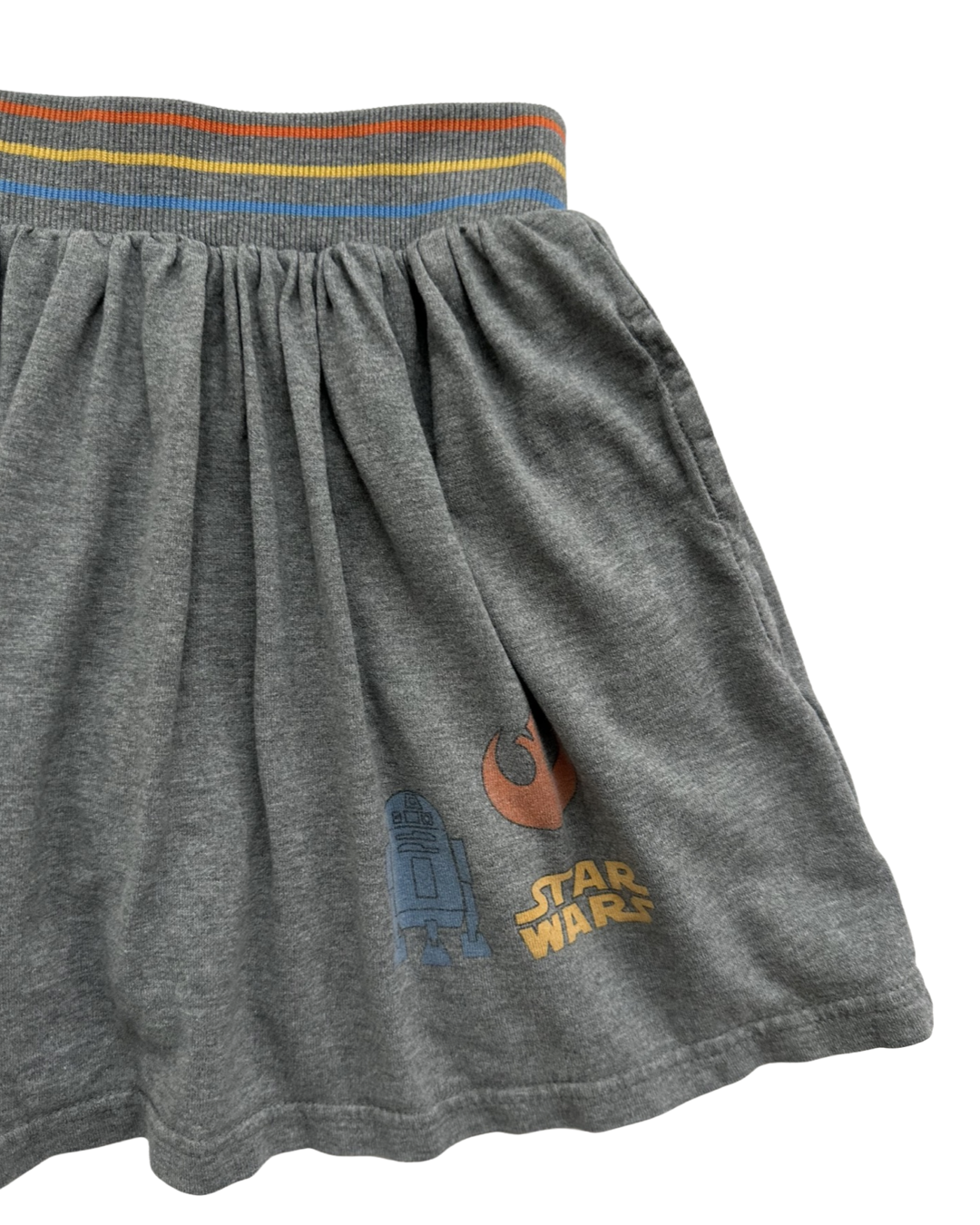 Girls Size 8Y (130cm) Gray Hanna Andersson Star Wars Skirt w/ built in Shorts