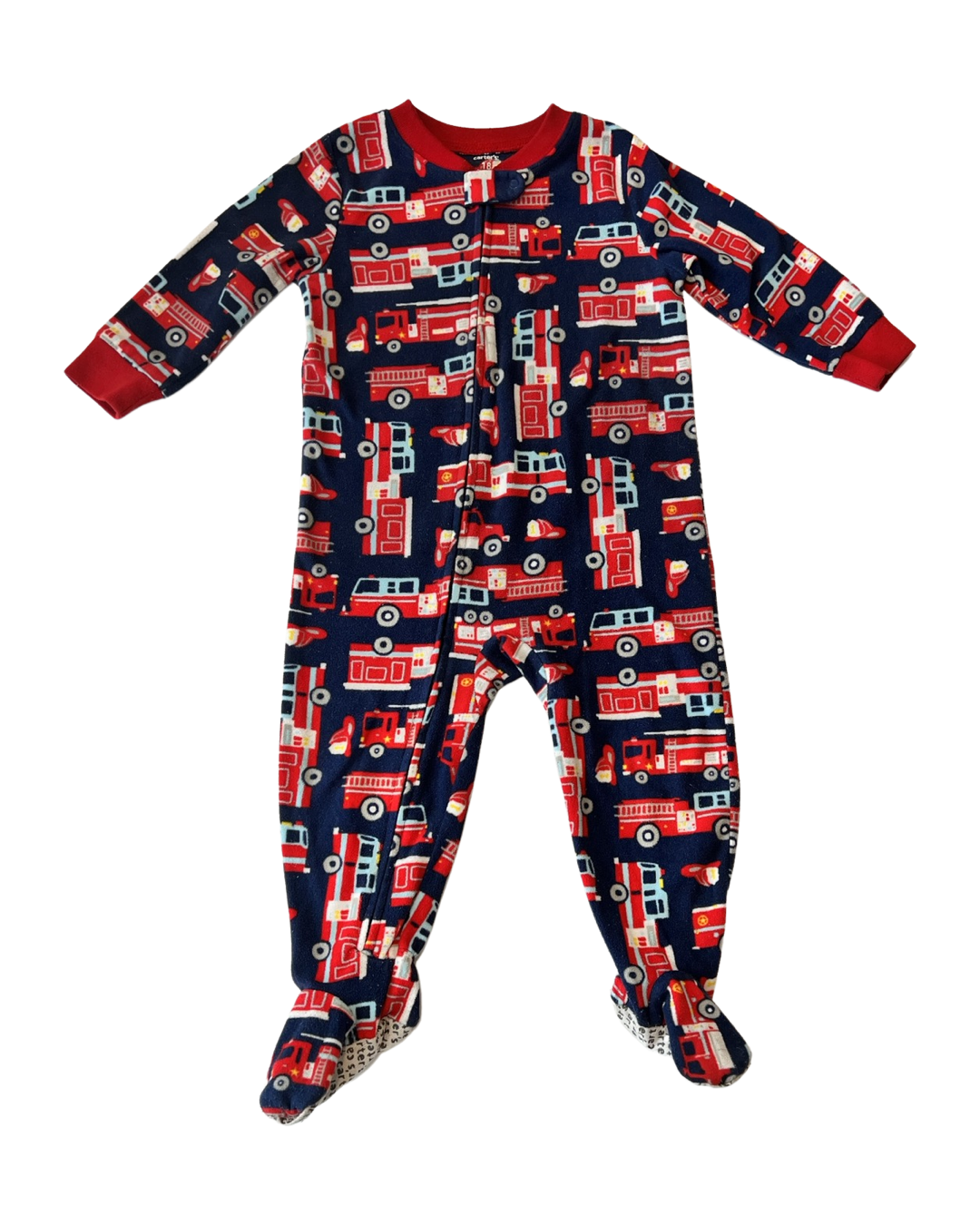 18M Baby Boy Fleece Carters Fire Engine PJs Sleeper