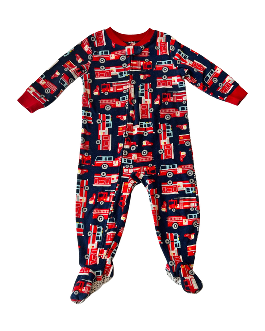18M Baby Boy Fleece Carters Fire Engine PJs Sleeper