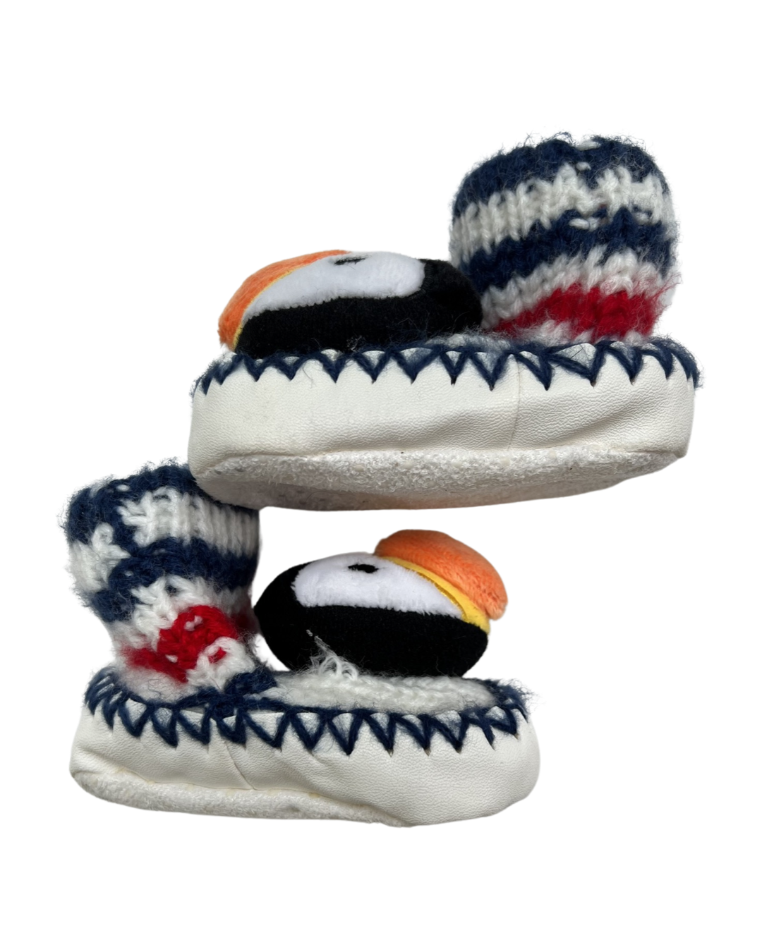 6M-12M Baby Boy / Girl Knit Puffin Slippers