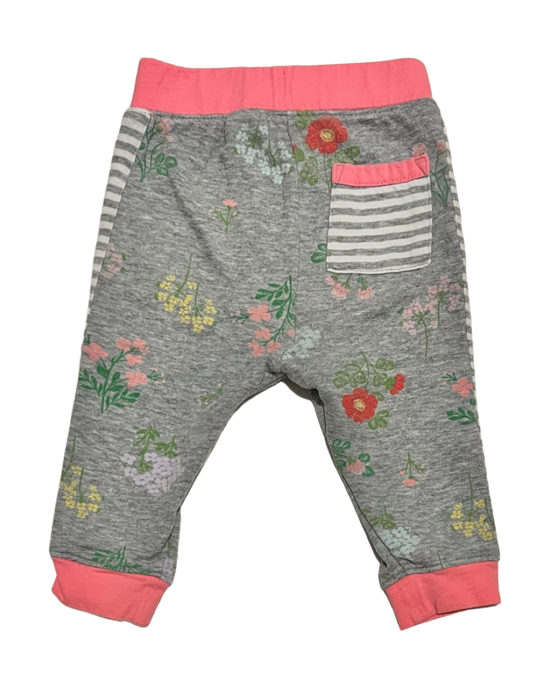 12M-18M Baby Girl Hanna Andersson Gray Floral Joggers