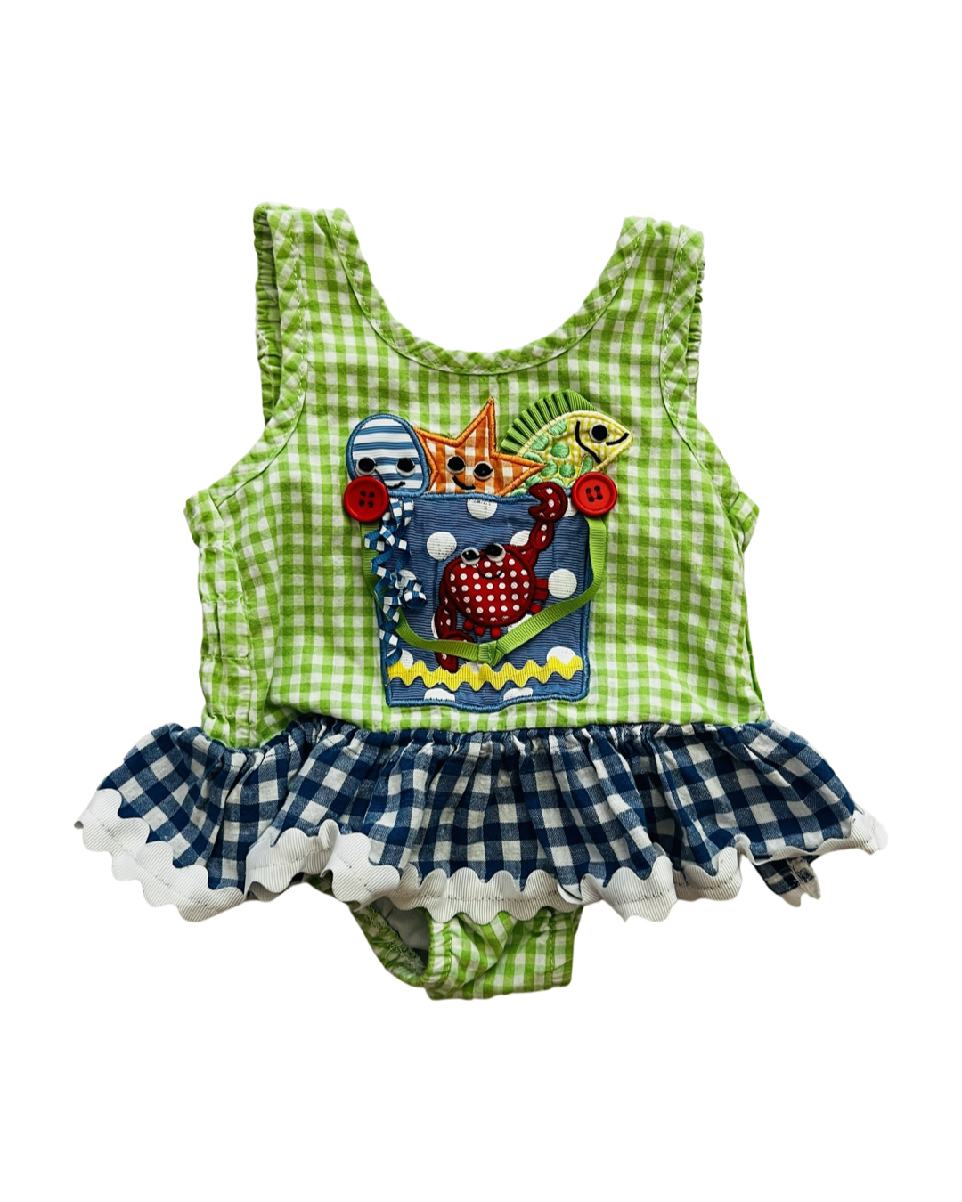 0-3M Baby Girl MudPie Seersucker Swim Sun Suit