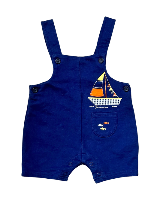 9M Baby Boy Baby Essentials Blue Sailboat Romper