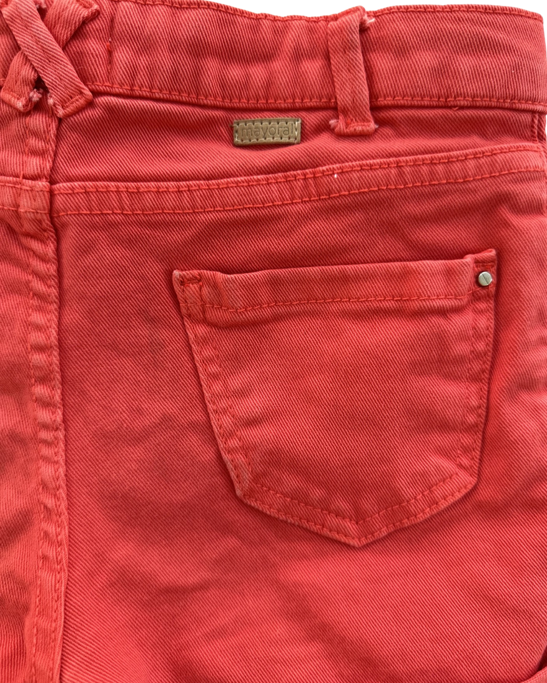Girls Size 8Y Mayoral Red stretch Jean Shorts
