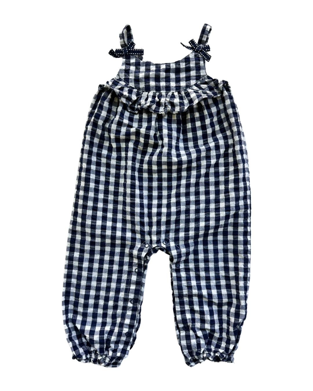 18M Baby Girl Cat & Jack Navy Gingham Romper